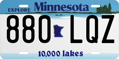 MN license plate 880LQZ