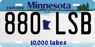 MN license plate 880LSB