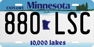 MN license plate 880LSC