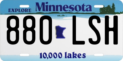 MN license plate 880LSH