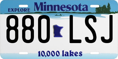 MN license plate 880LSJ