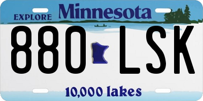 MN license plate 880LSK