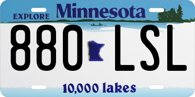 MN license plate 880LSL