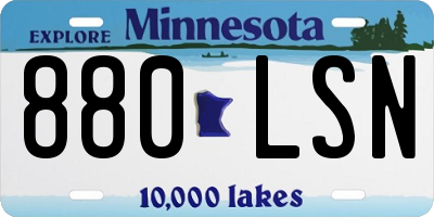 MN license plate 880LSN