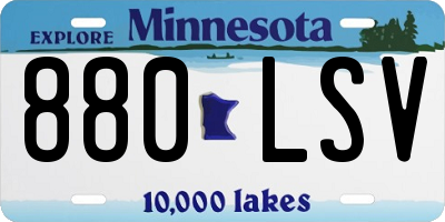 MN license plate 880LSV