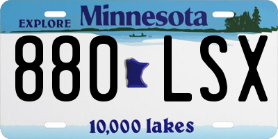 MN license plate 880LSX