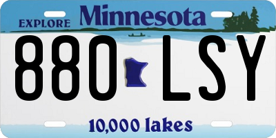 MN license plate 880LSY