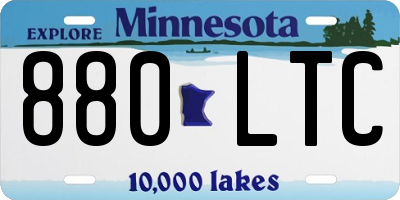 MN license plate 880LTC