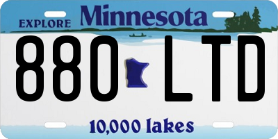 MN license plate 880LTD
