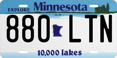 MN license plate 880LTN