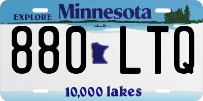 MN license plate 880LTQ
