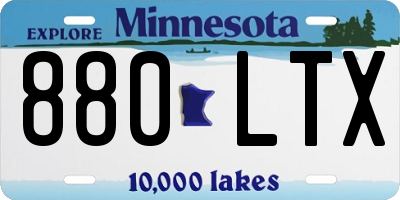 MN license plate 880LTX