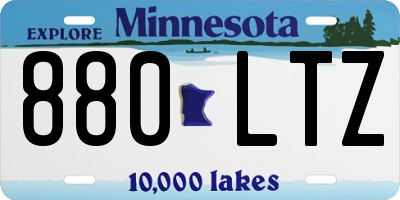 MN license plate 880LTZ
