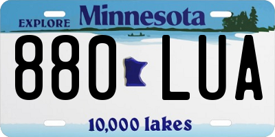 MN license plate 880LUA