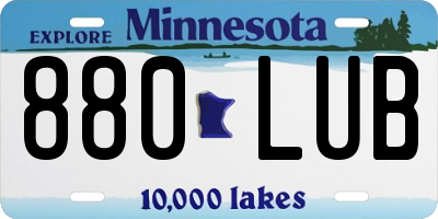 MN license plate 880LUB