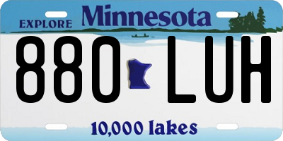 MN license plate 880LUH