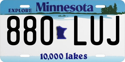 MN license plate 880LUJ
