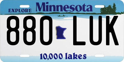 MN license plate 880LUK