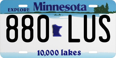 MN license plate 880LUS