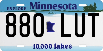 MN license plate 880LUT