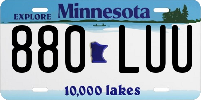 MN license plate 880LUU