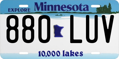 MN license plate 880LUV