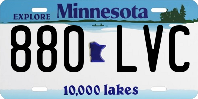 MN license plate 880LVC