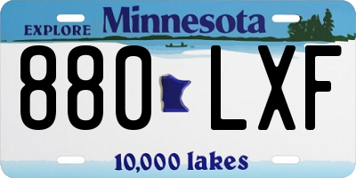MN license plate 880LXF