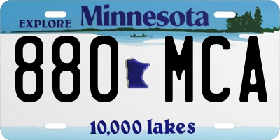 MN license plate 880MCA