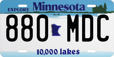 MN license plate 880MDC