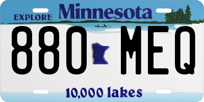 MN license plate 880MEQ