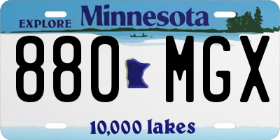 MN license plate 880MGX