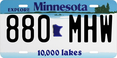 MN license plate 880MHW