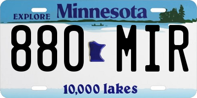 MN license plate 880MIR