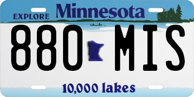 MN license plate 880MIS