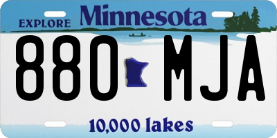 MN license plate 880MJA