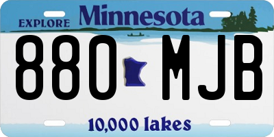 MN license plate 880MJB