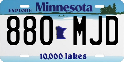 MN license plate 880MJD