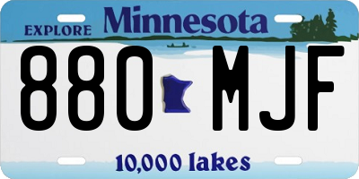 MN license plate 880MJF