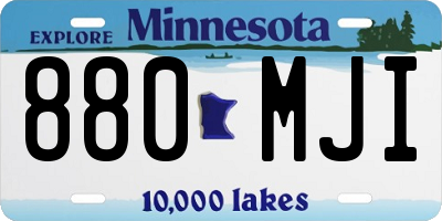 MN license plate 880MJI