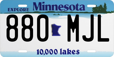 MN license plate 880MJL