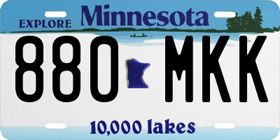 MN license plate 880MKK