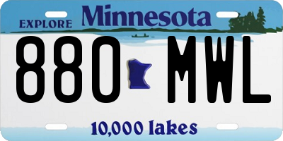 MN license plate 880MWL