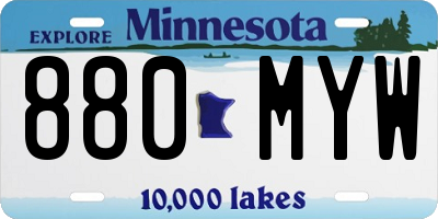 MN license plate 880MYW