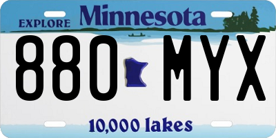 MN license plate 880MYX