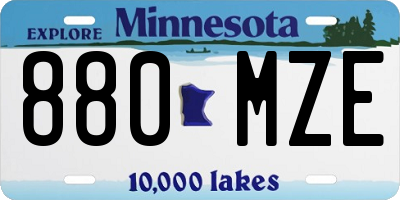 MN license plate 880MZE