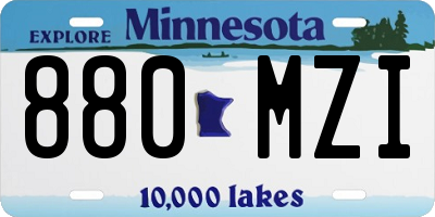 MN license plate 880MZI