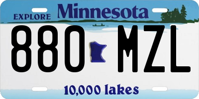 MN license plate 880MZL