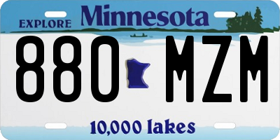 MN license plate 880MZM