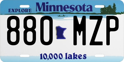 MN license plate 880MZP